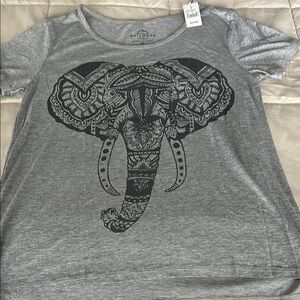 Gray Elephant Graphic T-Shirt